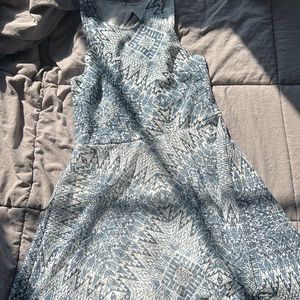 Aeropostale girls size small blue pattern skater dress with open back